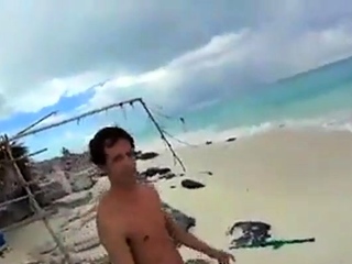 Big-Cock Men Jerk Off at a Cuba Beach