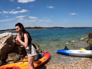 Small titted brunette amateur anal nailed at home