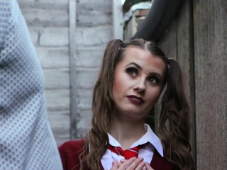 Voyeuristic schoolbabe strips and teases