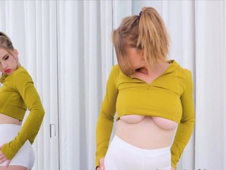 Titty fucking workout with her amazing natural juggs